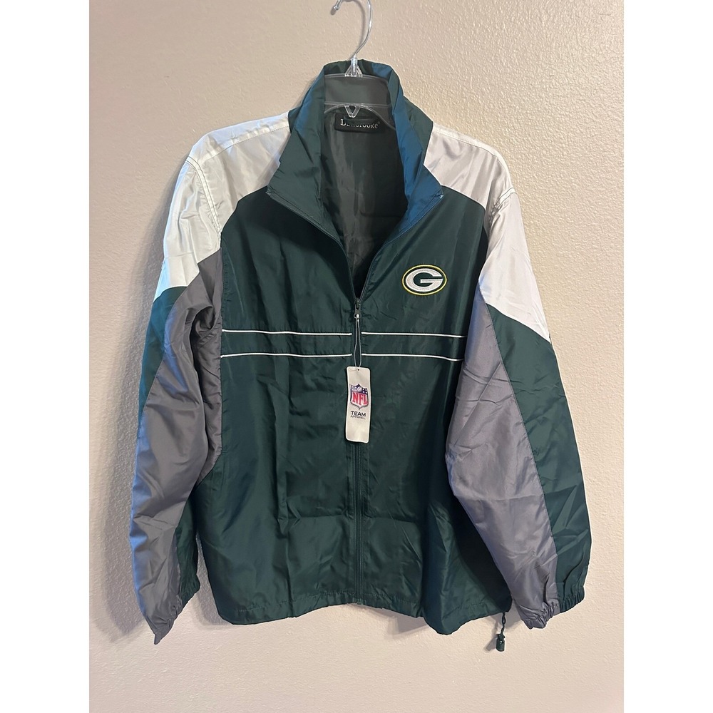 Dunbrooke Green Bay Packers NFL Windbreaker Jacket Full Zip‎ Size L